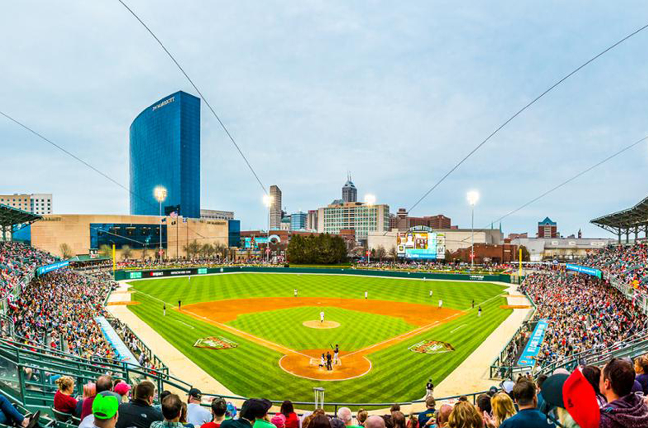 Victory Field with skyline in background